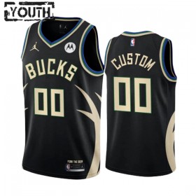 Dres Milwaukee Bucks Prilagođeni Jordan 2022-23 Statement Edition Crno Swingman - Dječji
